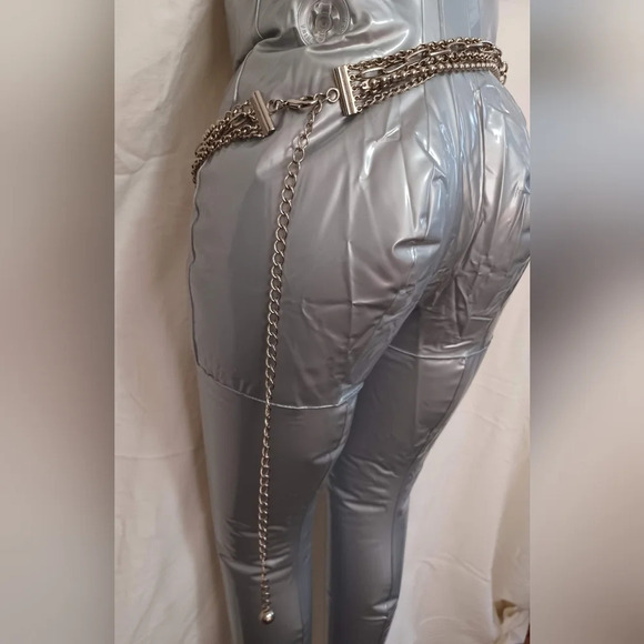 A Vintage Multi Layer Silver Metal Chain Belly Waist Belt - Picture 4 of 5